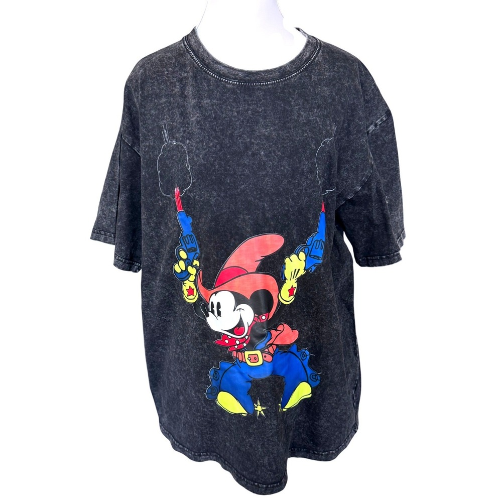 Mickey Mouse Two Guns Mickey Cowboy T-Shirt Disney Western Streetwear M